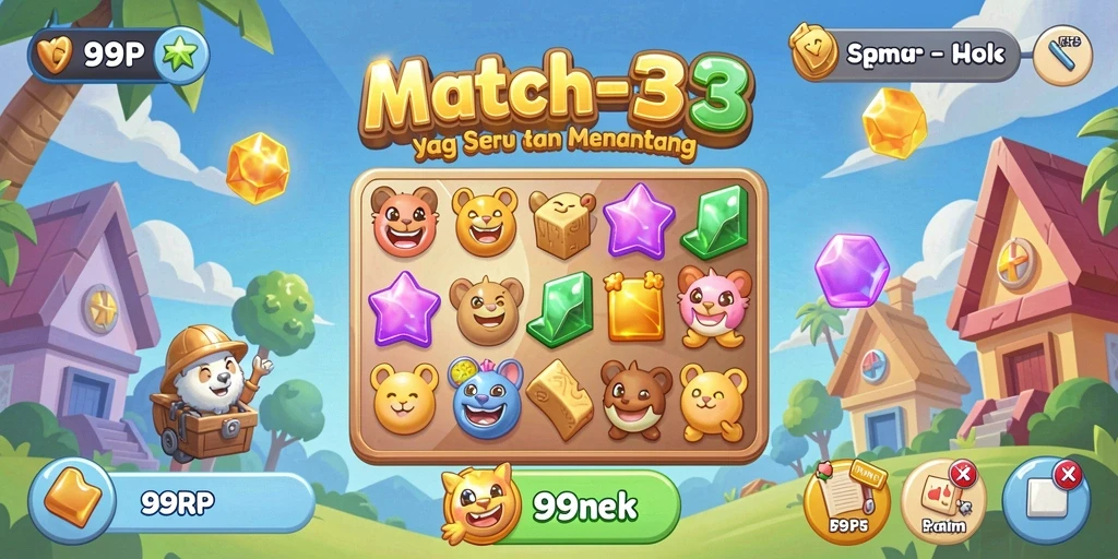 Tangkap momen seru gameplay Match-3 di 99RP.