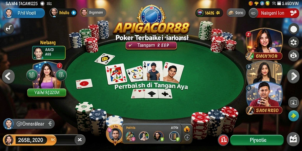 Screenshot gameplay APIGACOR88 yang menunjukkan keseruan bermain Poker.