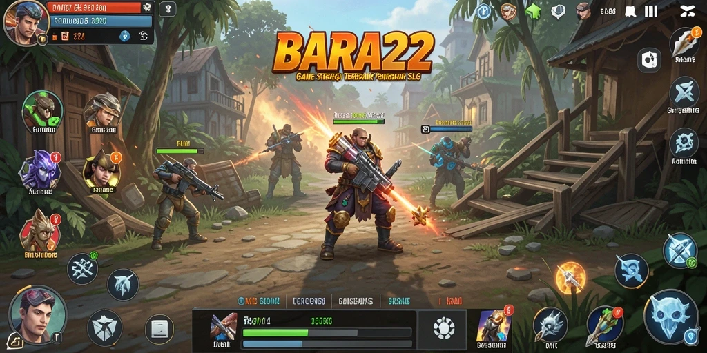 Tampilan gameplay BARA22 yang mendalam dan strategis.