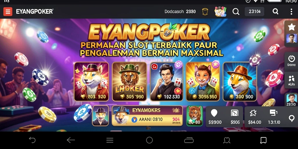 Tampilan gameplay slot EYANGPOKER yang menarik dan penuh warna.
