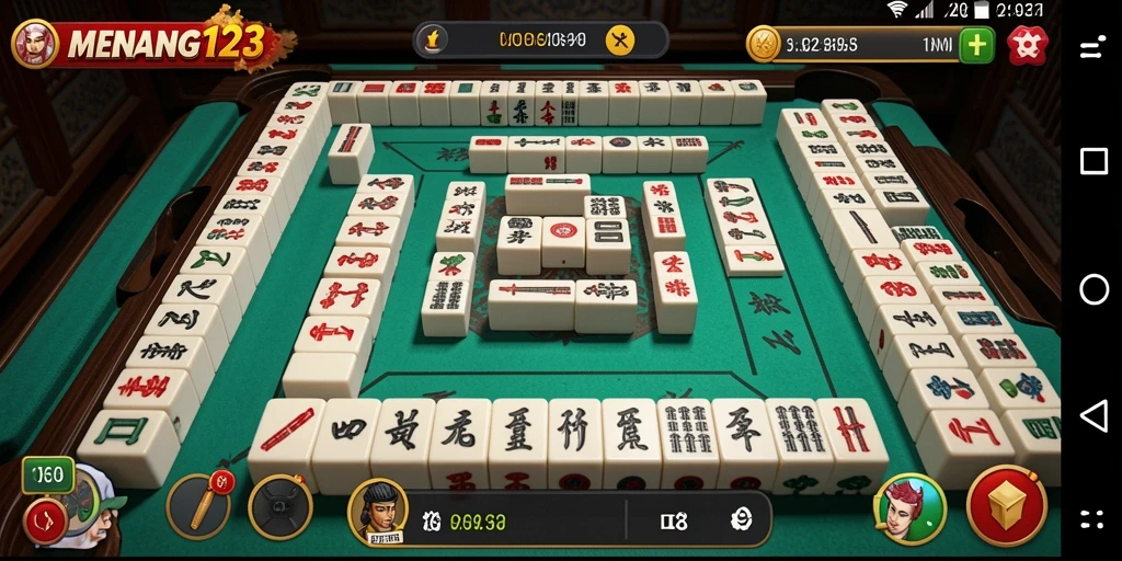 Tampilan gameplay Mahjong yang mengasyikkan di MENANG123.