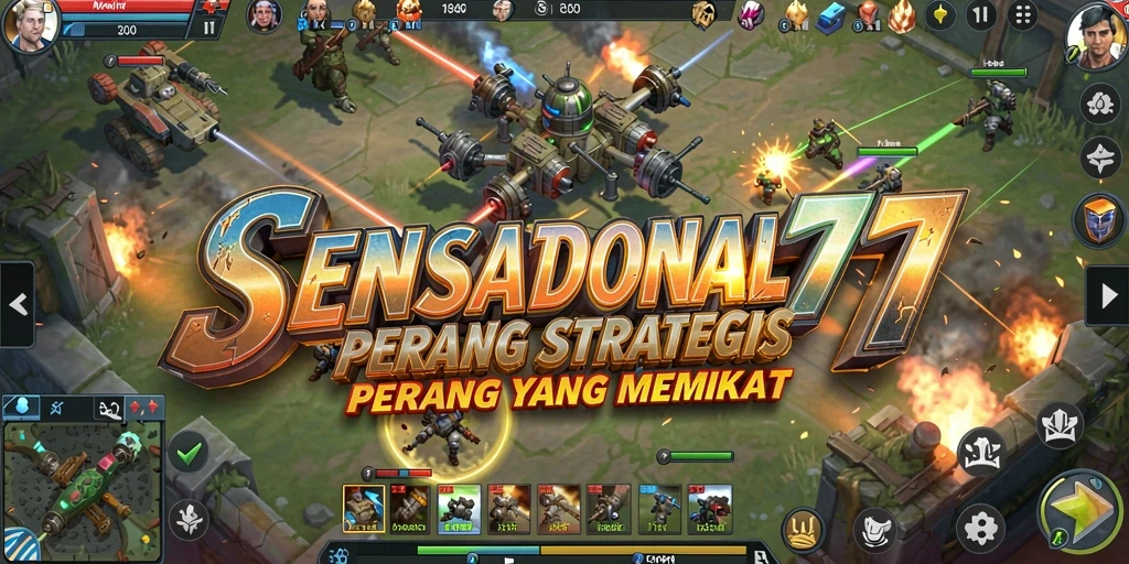 Gameplay menarik dalam SENSATIONAL77 yang menggambarkan strategi pertempuran.