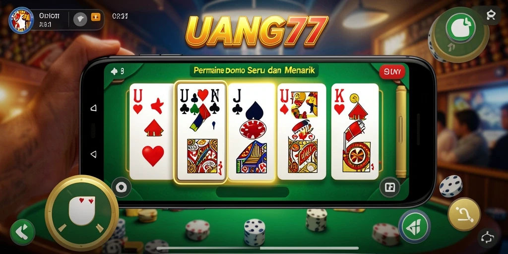 Screenshot gameplay <strong>UANG77</strong> menampilkan keseruan bermain Domino.